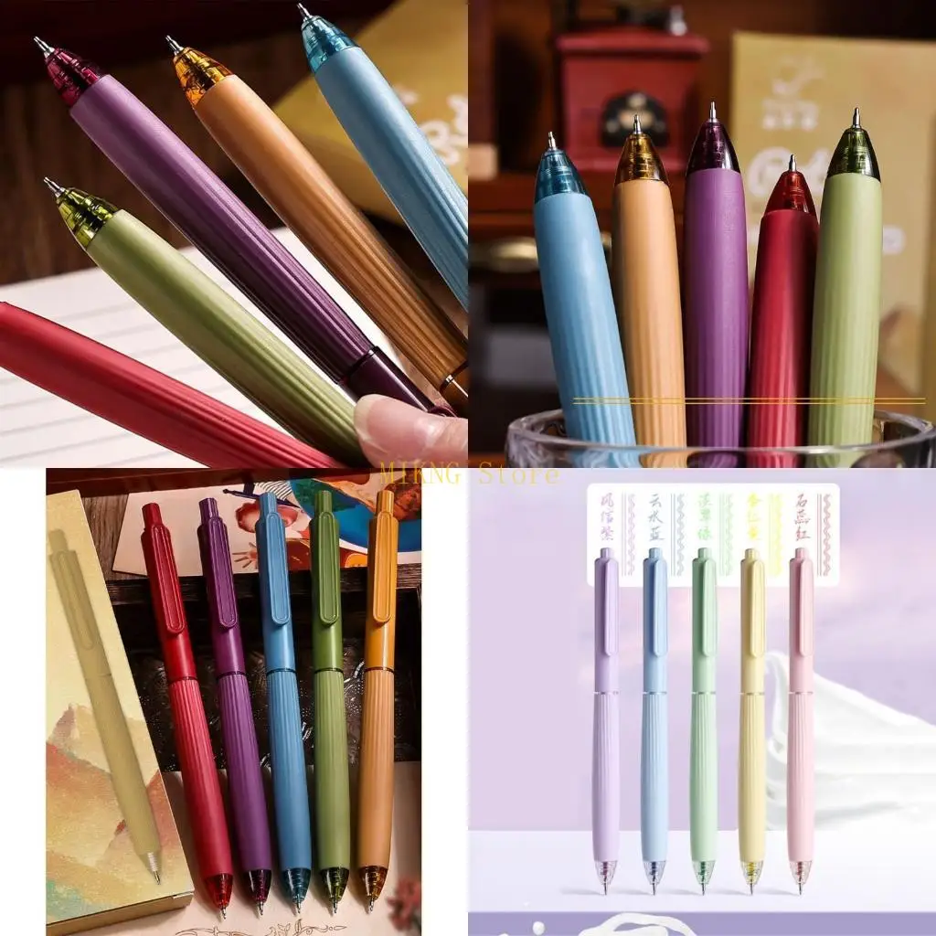 

5 Colors Quick-Drying Neutral Pen 0.5mm Retractable Gel Pen Pen Pen Writing Pen Office School Supplies best sale