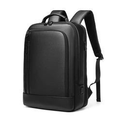 Multifunctional 15.6 inch Laptop Backpack Genuine Leather Travel Bag Men Business Backpack Bag with USB Charging Port Mochila