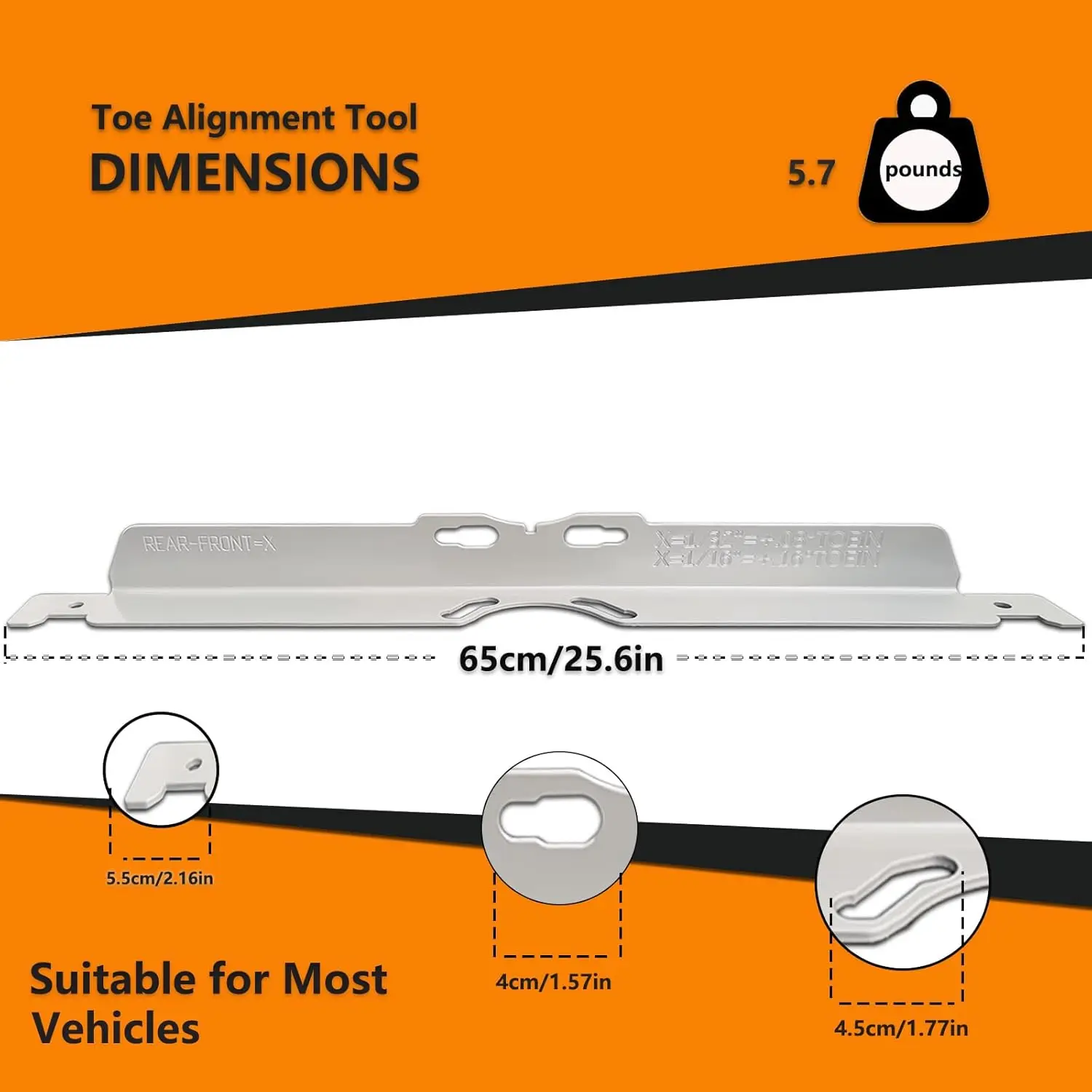 

Upgraded Toe Plates Wheel Alignment Tool, Steel Provides Accurate Wheel Alignment Measurements, Portable Tool for Car, Truck,SUV