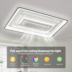 Ultrathin Bladeless Ceiling Fan With Lights Remote Control Minimalism Modern Fan Lighting Living Room Bedroom Led Ceiling Fan