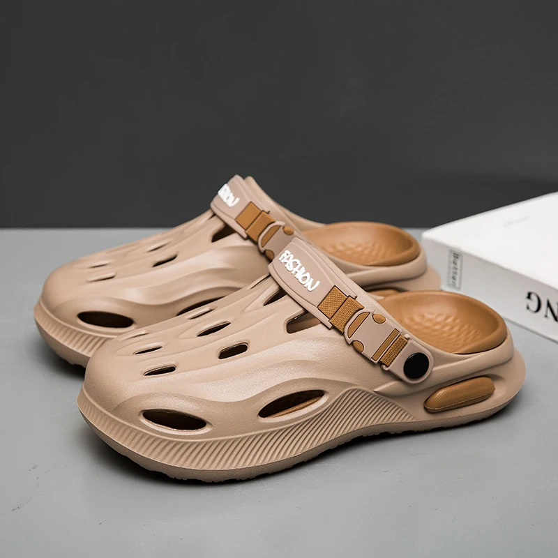 Men's Summer Outdoor Non-Slip Clogs with a Soft Feel, Couple's Outdoor Sports Beach Closed-Toe Sandals