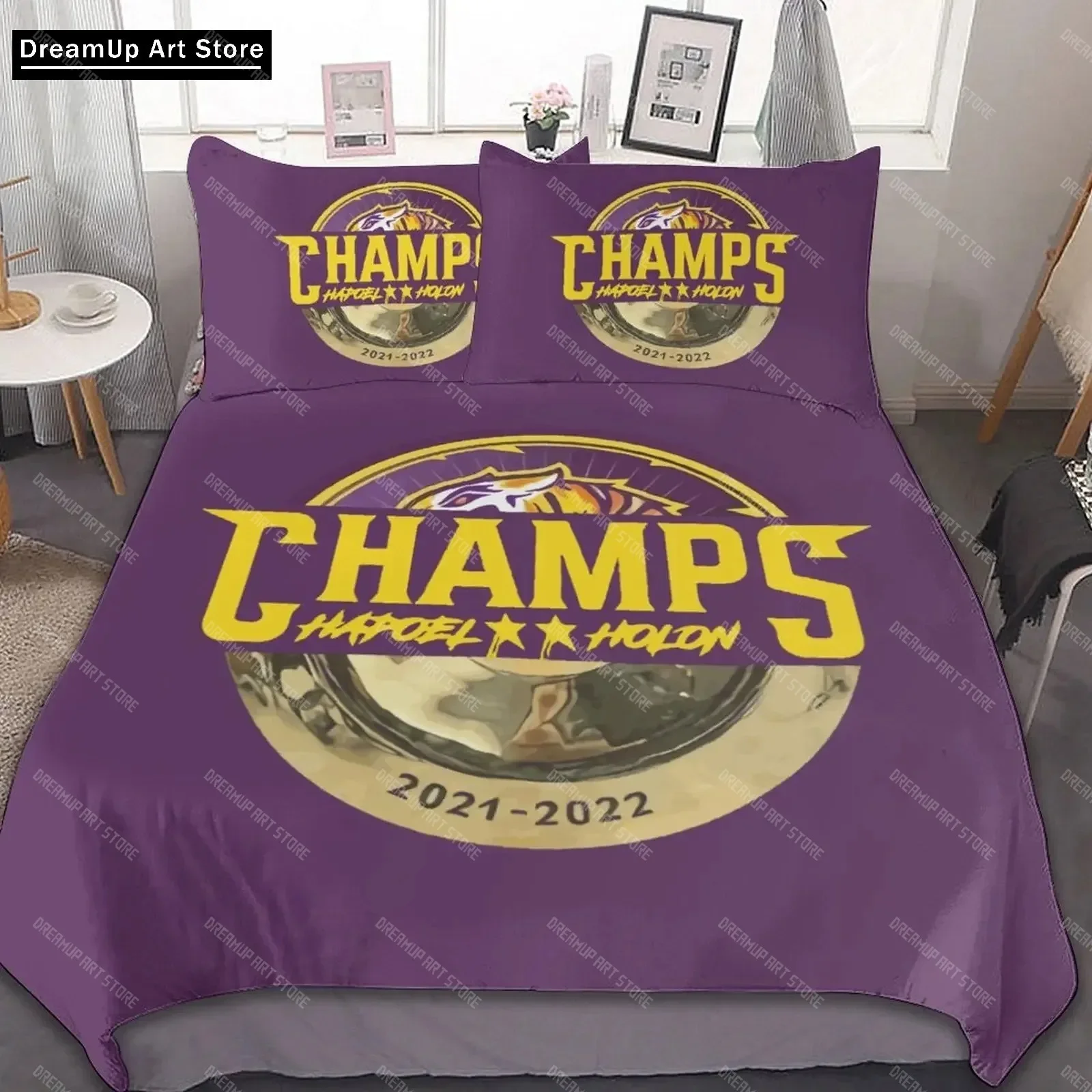 

3D Print Hapoel Holon BC Bedding Set Quilt Cover Bed Cover with Pillowcase Twin Single Queen King Size Boys Adult Home Textile