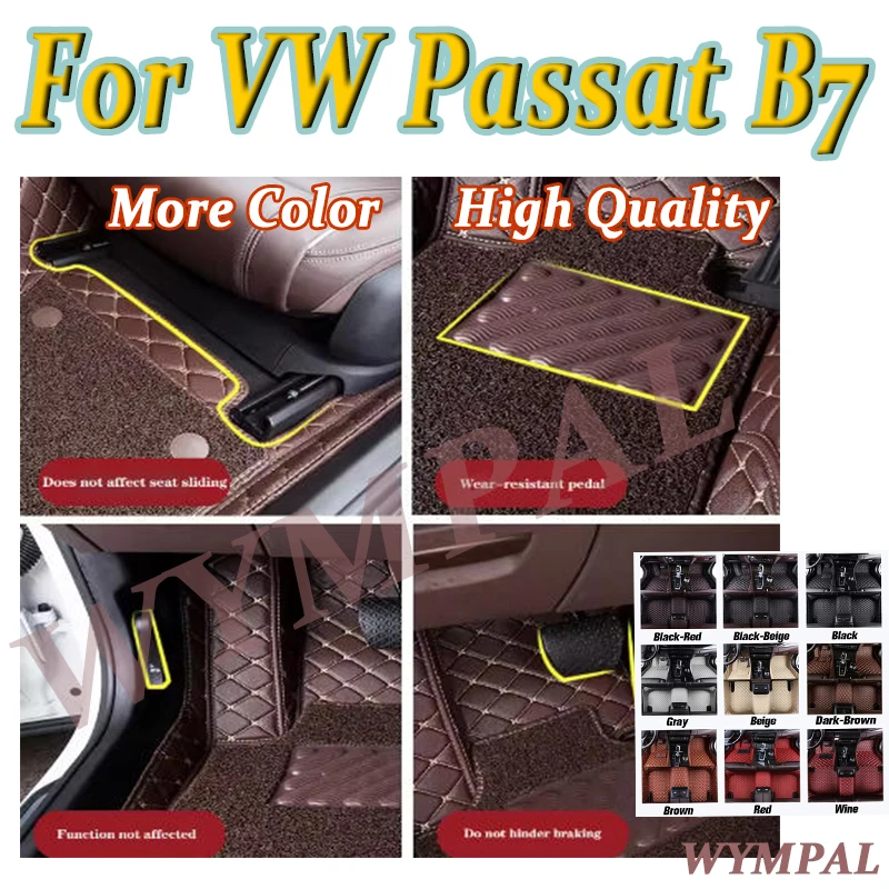 

Luxury Custom Car Floor Mats For VW Passat B7 2012 2013 2014 2015 Auto Automotive Leather Men Women Car Mats Full Coverage Pads