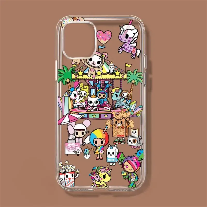 Japan Tokidokis Unicorn Phone Case For iPhone 11 12 Mini 13 14 15 Pro XS Max X 8 7 6s Plus 5 SE XR Transparent Shell