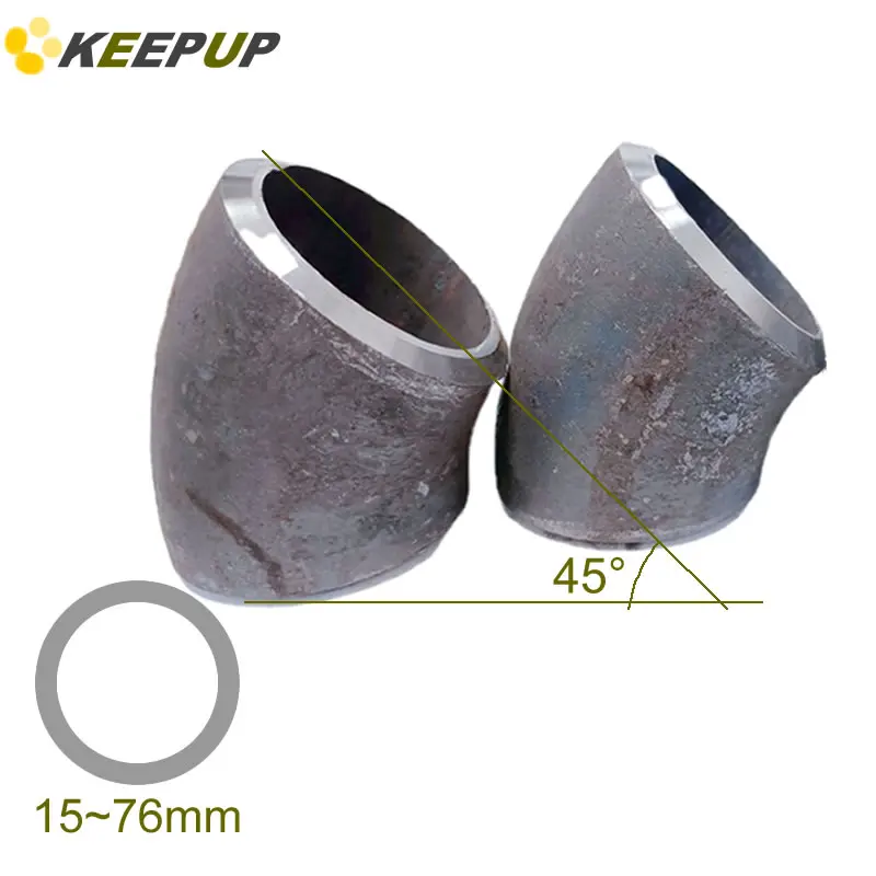 

45 degree elbow carbon steel tube Butt welded pipe fittings Long radius Stamping welding Used for connector Chimney discharge