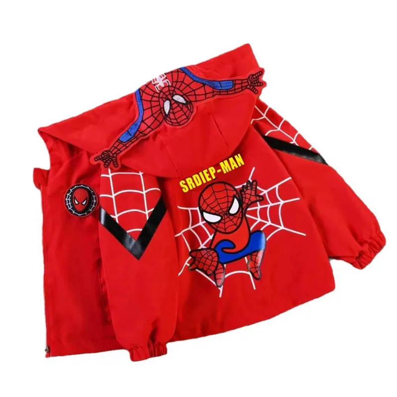 Boy Baby Spring Coat Jacket Children 2024 Autumn Little Girl Fashion Cartoon Spiderman Korean Style Hooded Toddler Jackets Shirt