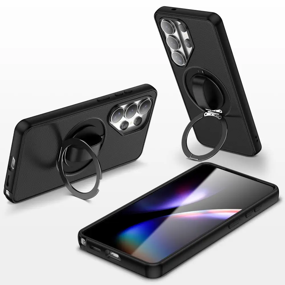 Capa de Telefone com Suporte para Samsung Galaxy A57 A56 A37 A36 A27 A17 A07 A26 A16, Cor Sólida, Proteção à Prova de Choque