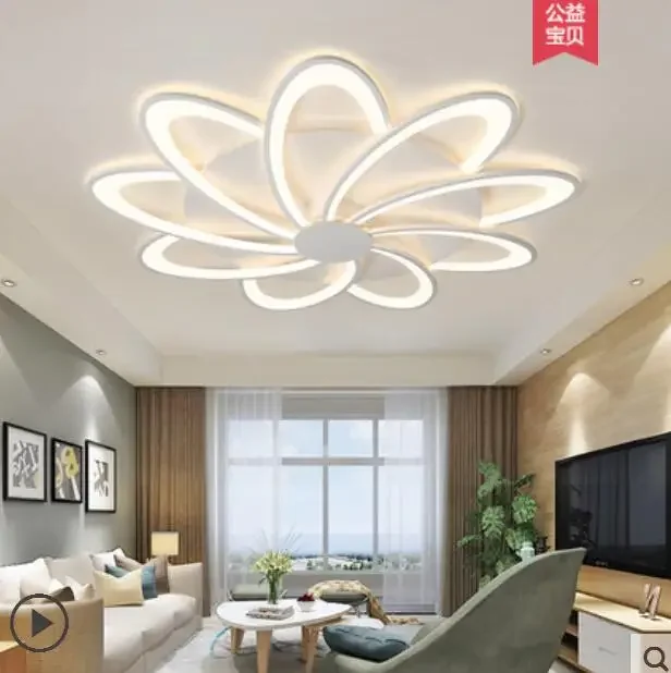 Living room lamp Ceiling lamp led Round Simple Modern Atmosphere Household Creative Personality Iron Nordic Bedroom Lighting