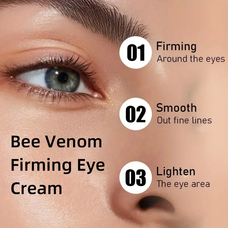 YUITIKUE Bijengif Oogcrème met collageen en cafeïne - Real-time platte, 3-in-1 verstevigende, gladde fijne lijntjes en verlicht de ogen