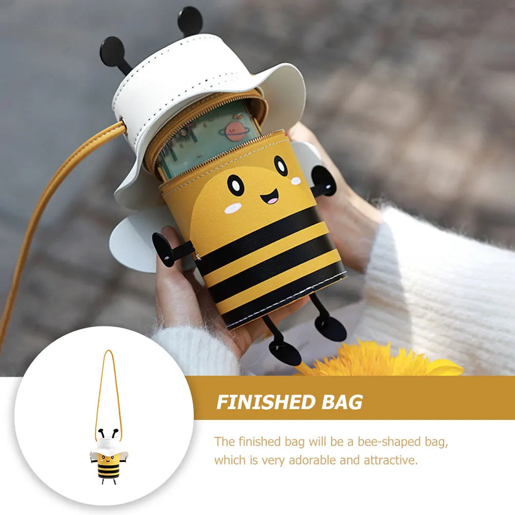 

1 Set Bee-Shaped Diy Pu Bag Making Kit Premium Materials For Handmade Craft Beginner Friendly Chain Shoulder Bag Accessory Hats