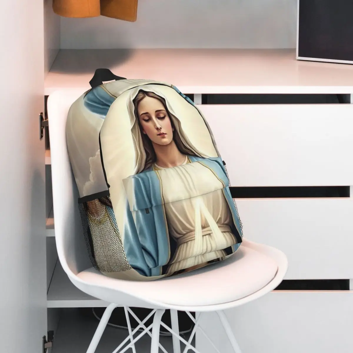 

Virgin Mary Vibrant Religious Print Backpack Student BookBag Children School Bag Laptop Shoulder Bags for Boys Girls