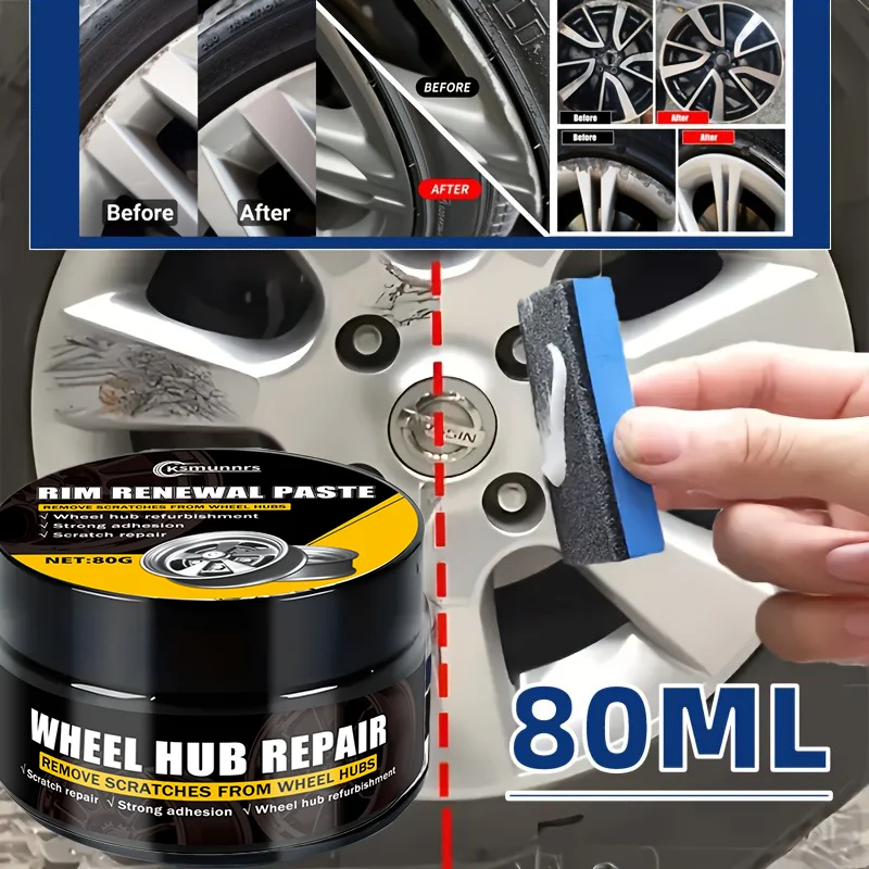 GOOD !!! 80G Wheel Hub Repair Paste - Heavy-Duty Scratch Remover & Gloss Enhancer, Chemical-Based Formula for Cars, Motorcycles