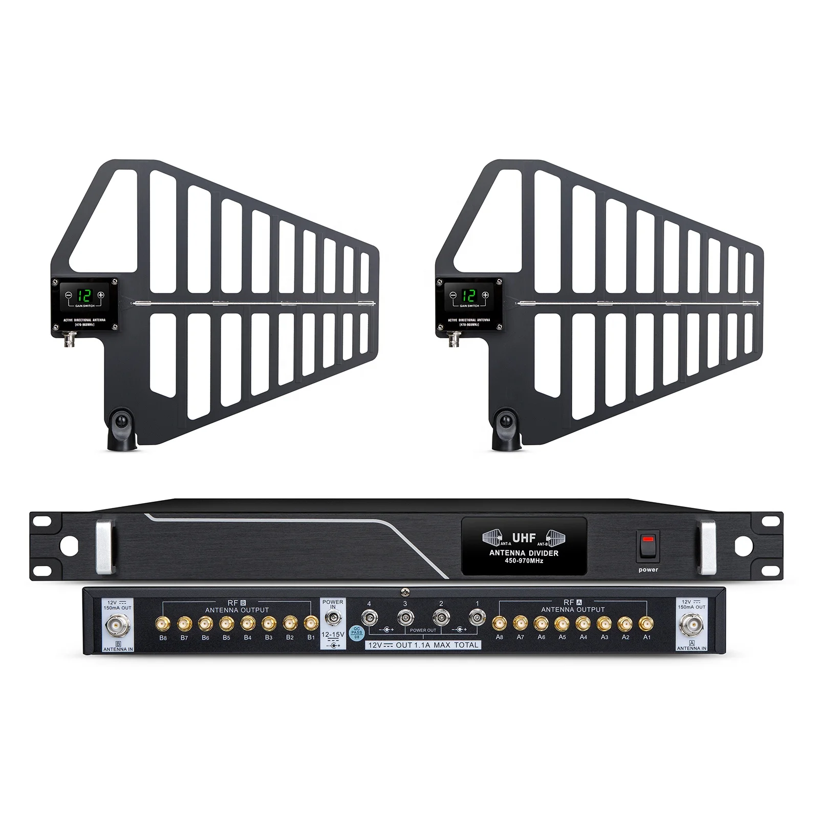 

OEM 948 Panel 16 Channels Professional Antenna Combiner 8 Ways Signal Booster Amplifier Wireless Microphone