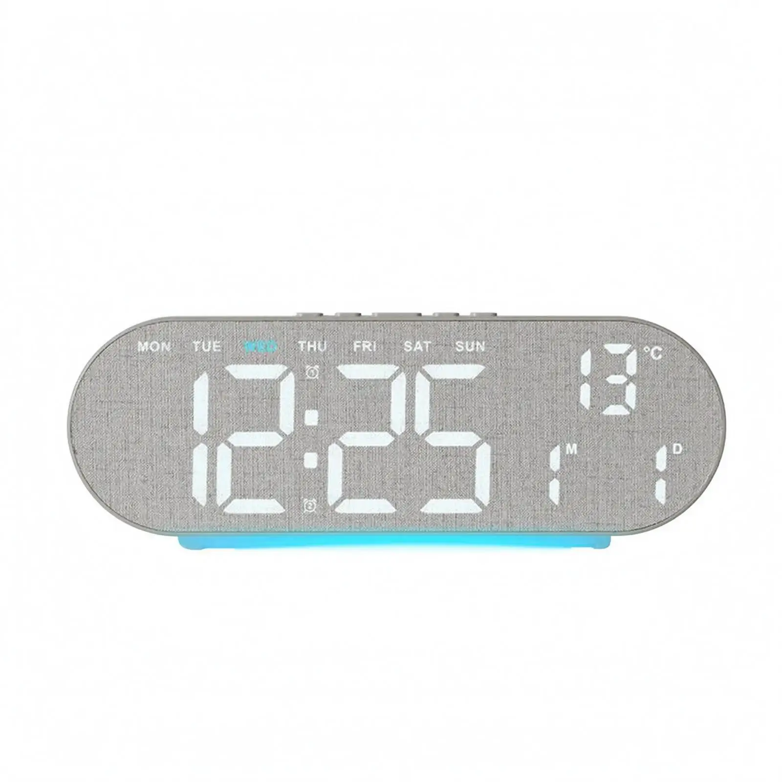 LED Desk Clock Oversized Digits Multifunction Desk Clock Illuminated Base