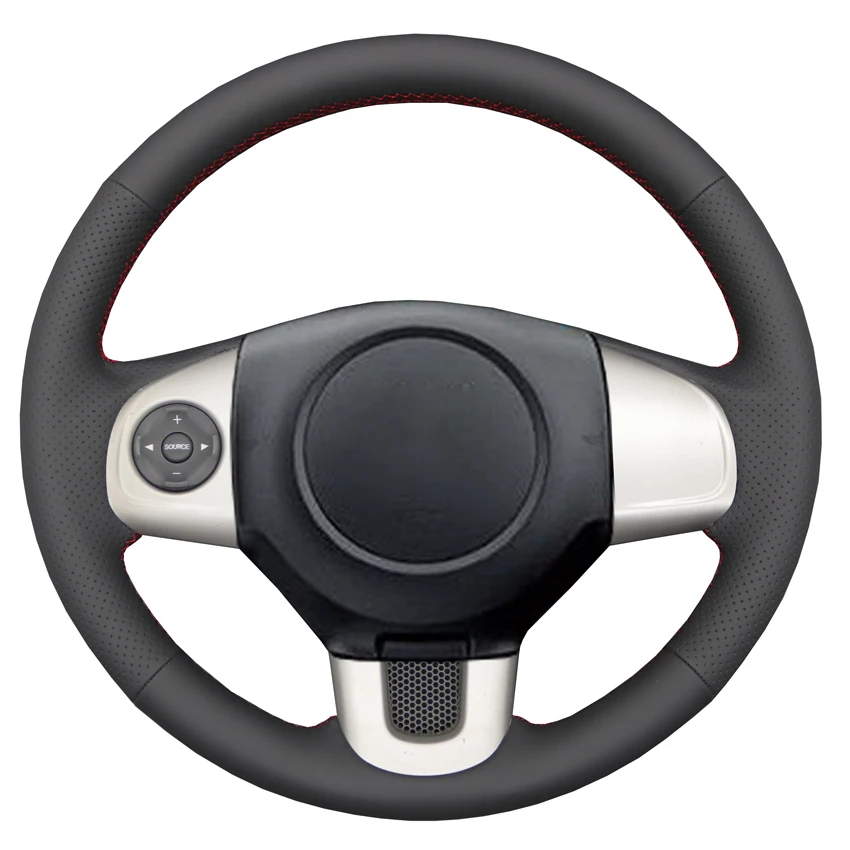 Black Faux Leather Car Steering Wheel Cover for Honda N Box N One N-WGN 2012-2019