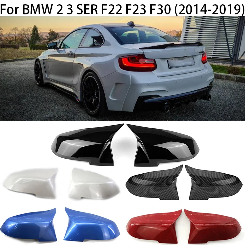 

For BMW 2 3 SER F22 F23 F30 2014 2015 2016 2017 2018 2019 Carbon Fiber Car Side Exterior rearview mirror Cover Trim Cap