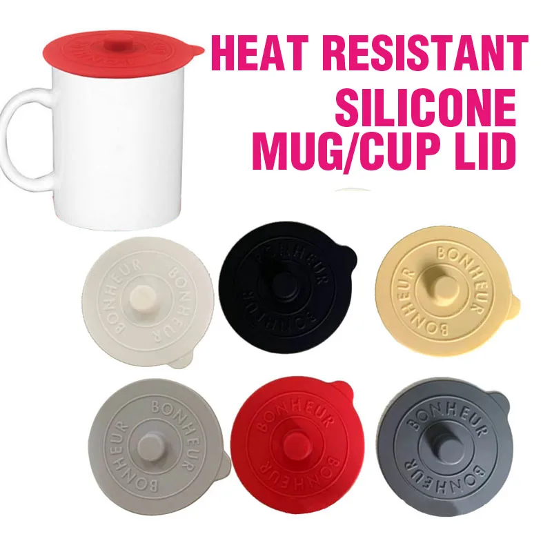 Silicone Mug Glass Cup Cover 1PC Sealing Protective Lid Heat Temperature Preserve for Tea/Coffee/Milk Cup with Convex Handle