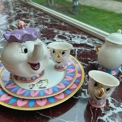 Disney Teapot Cute Beauty Cartoon And The Beast Coffee Pots Mug Mrs Potts Chip Tea Pots Cup One Tea Sets Cute Droshipping Gift