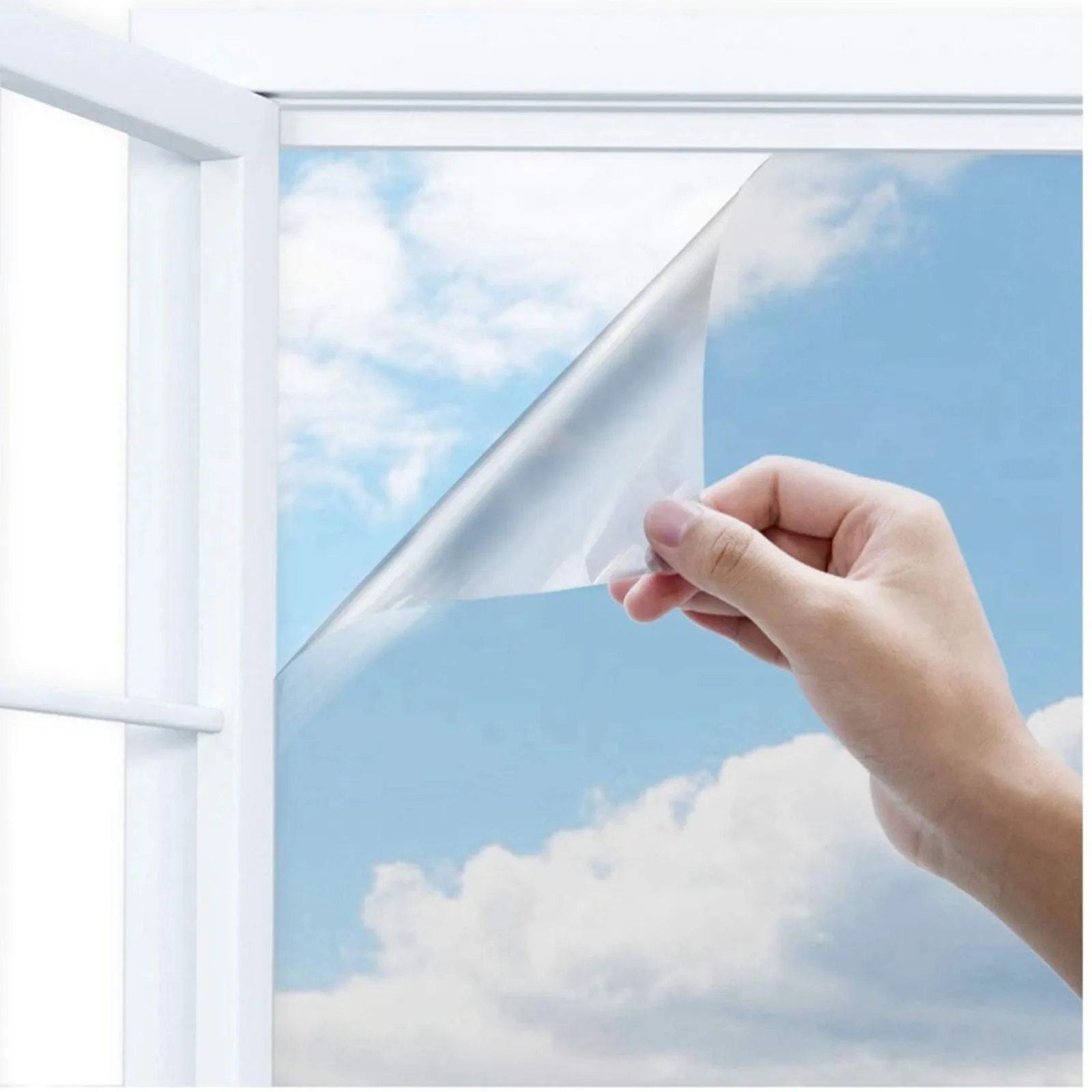 Static Cling Window Privacy Film One Way Mirror Effect Heat Blocking Solar Radiation Protection Film for Toilet Door Glass