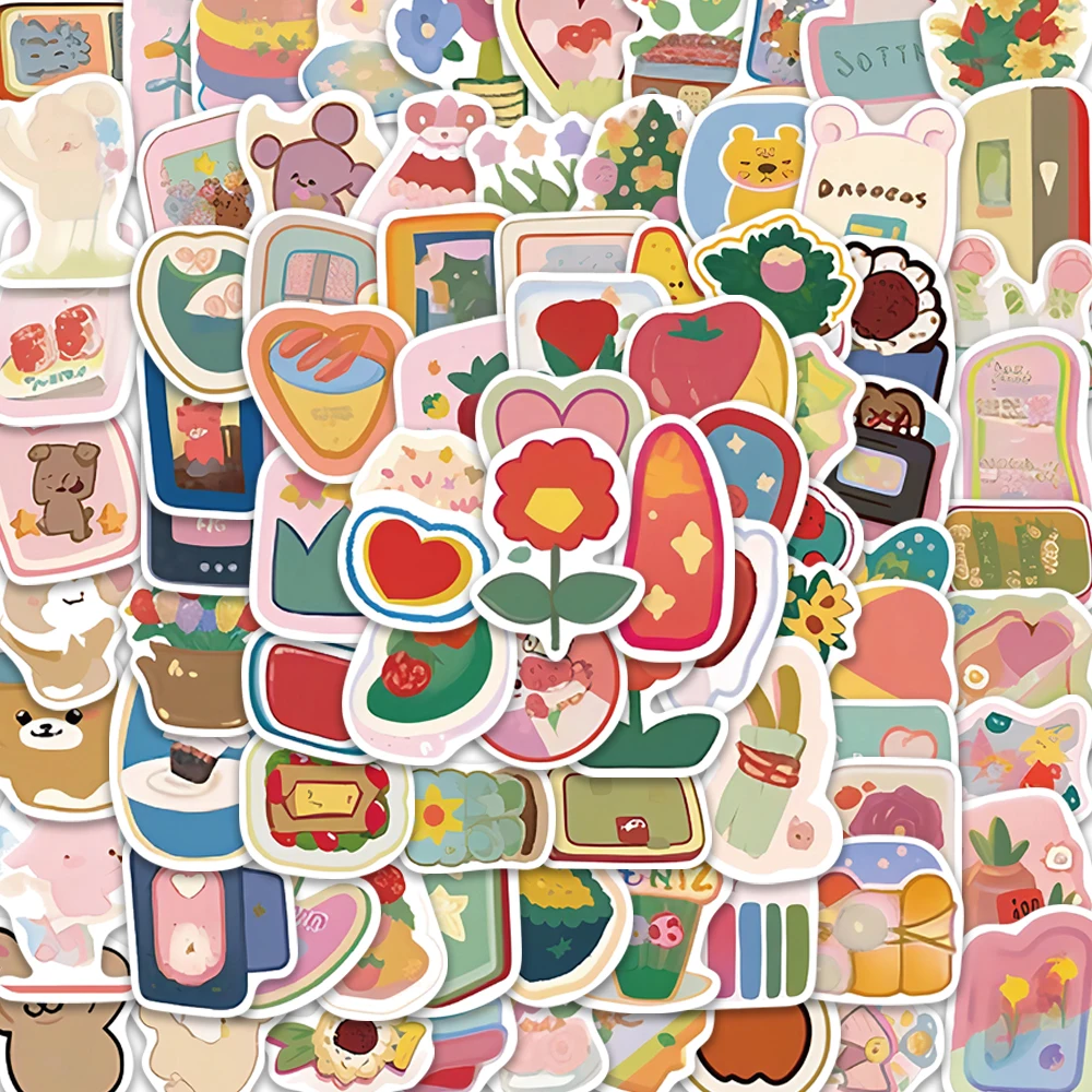 ملصقات لطيفة بألوان مائية ، ملصقات بسيطة ، رائعة ، مواد مسك الدفاتر ، حافظات هاتف ، كمبيوتر محمول ، حقائب سفر ، أكواب مياه ، مقاومة للماء ، صيحات #2