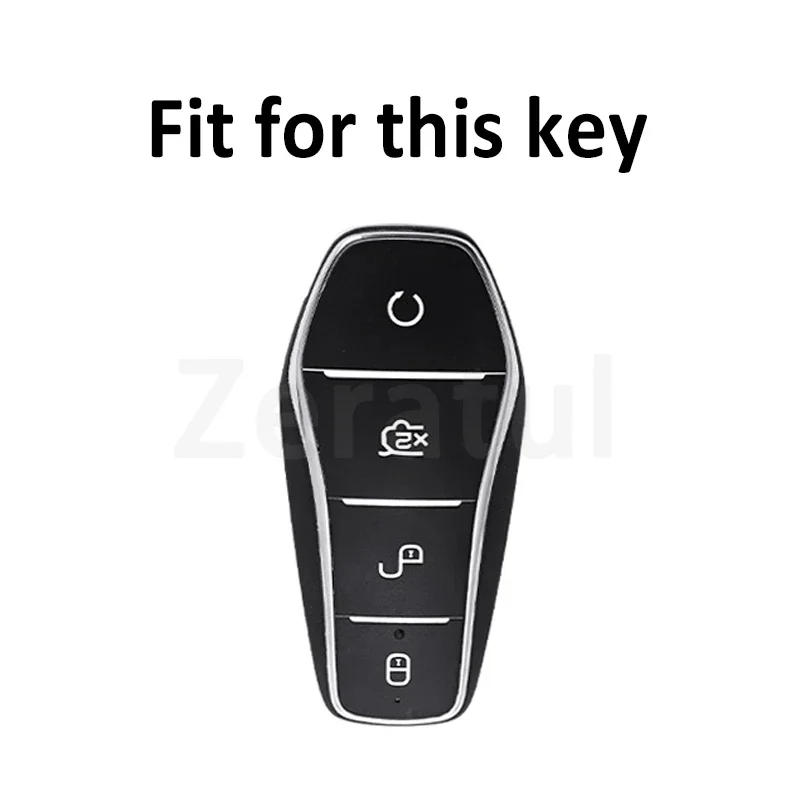 Funda suave de TPU para llave de coche, 4 botones, para BYD Atto 3 Han EV Dolphin, cubierta protectora para mando a distancia, accesorios para soporte Fob