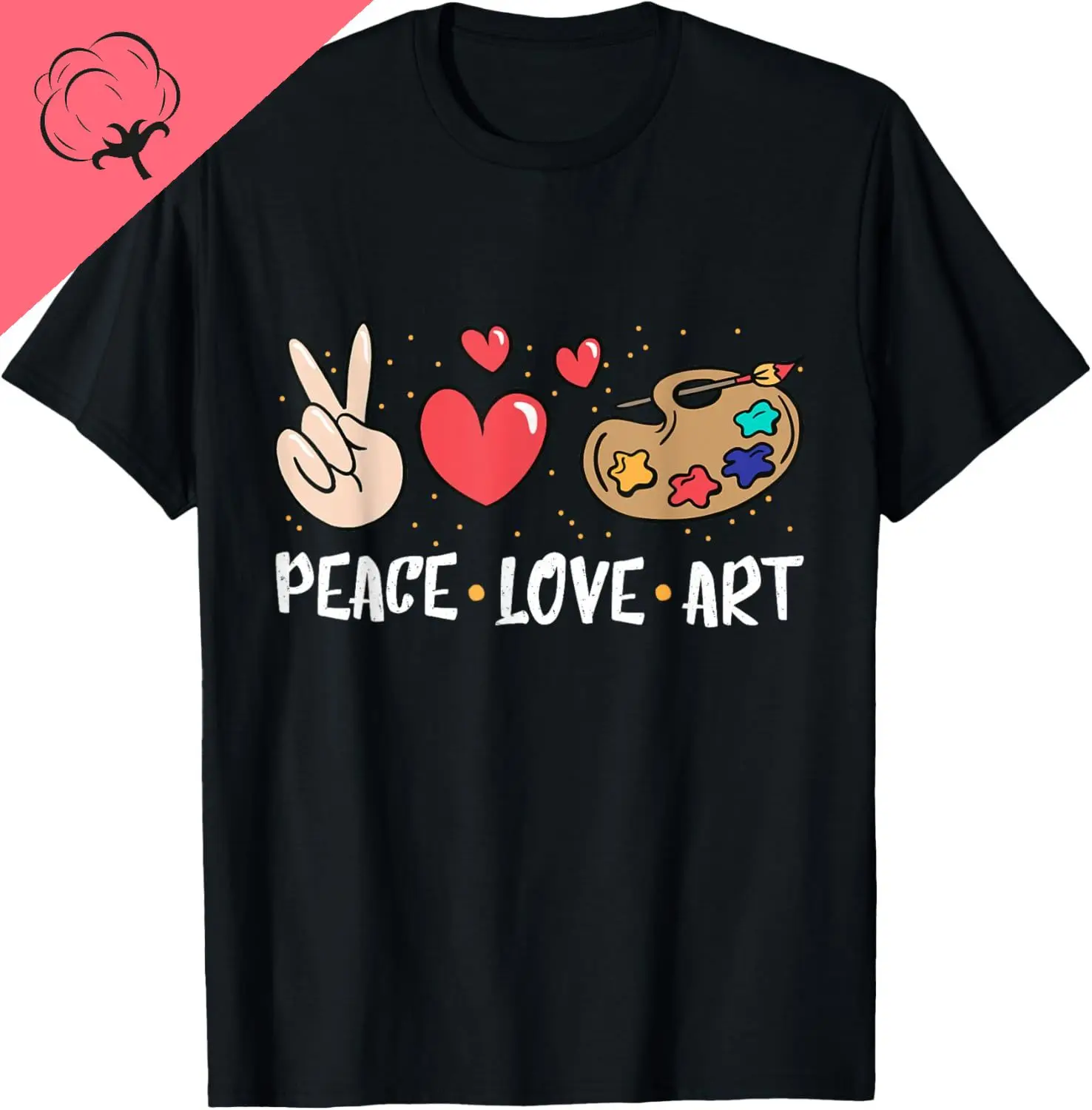 Art Teacher Peace Love Art for Artists and Painters T-Shirt Cotton Unisex Summer Streetwear Tops Kawayi Camiseta Hombre