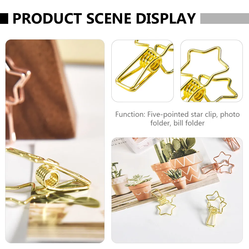 16Pcs Lightweight Metal Photo Clips Efficient File Clips for Papers Photos Bills Documents Office School Home Organization Metal