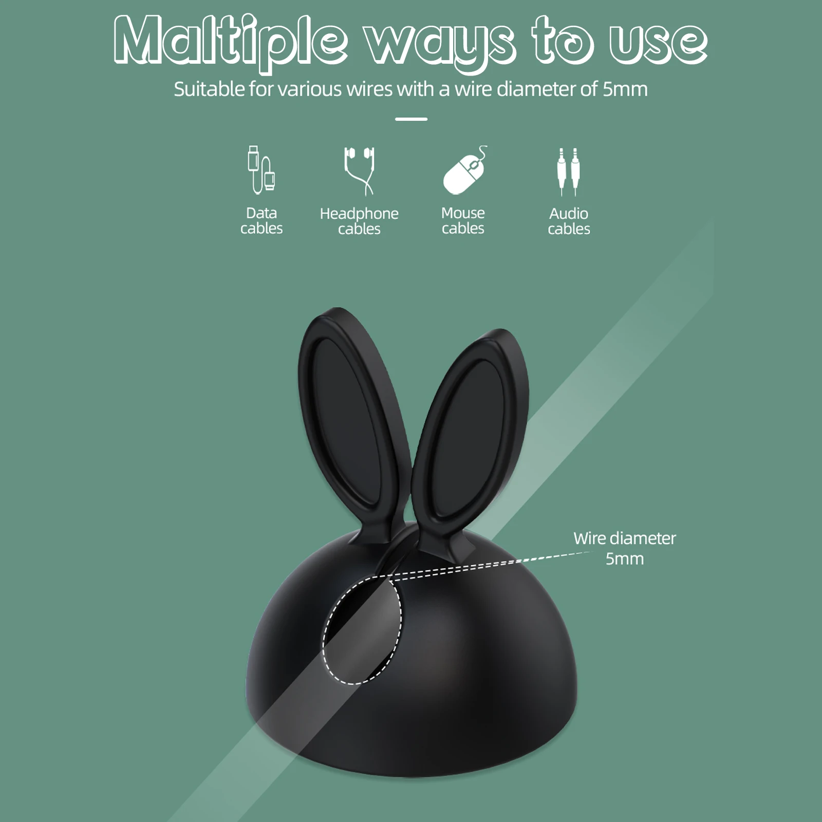 

12PCS Cable Holder Silicone Wire Organizer Bunny Clip Solid Clamp Desk Tidy Colorful Holder Cord Management Practical Gadget