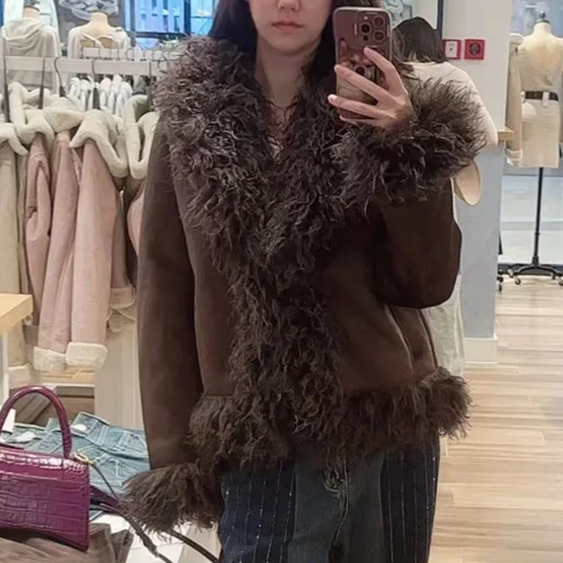 معطف نسائي من الفرو الصناعي لخريف وشتاء 2025 سترات عصرية جديدة معطف سميك للنساء سترة أنيقة غير رسمية للسيدات #3