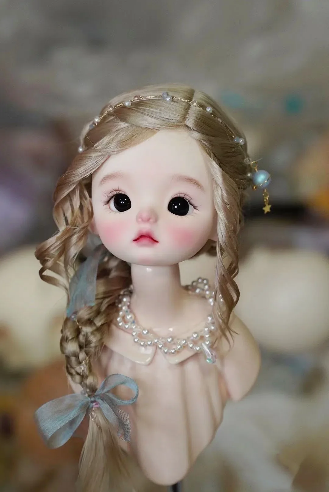 

Кукольные волосы 1/6, BJD, мохеровые, нежные, полностью плетеные волосы, парик, бесплатная доставка