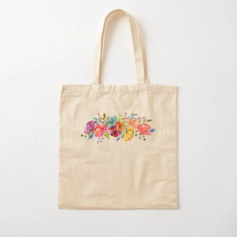 

Bright Flowers Summer Watercolor Peonies Tote Bag cloth bag woman Handbags Gift bag reusable grocery bags Canvas Tote