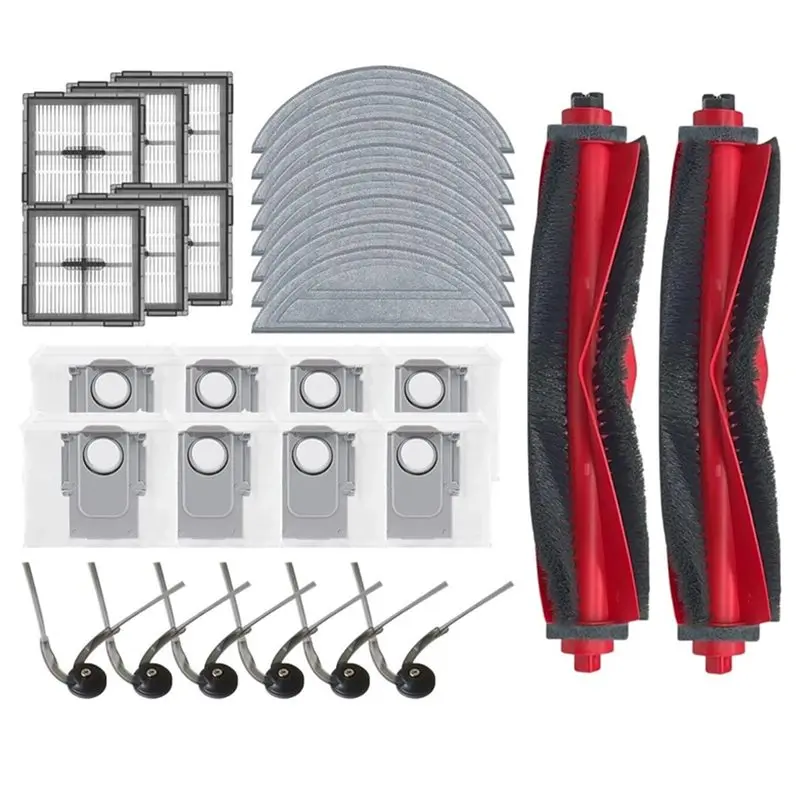 

【PLAISIR】30 шт. Запасные части для Roborock Q10 S5/ Q10 S5+/ Q10 VF/ Q10 VF+: щетки для пылесоса, фильтры, салфетки для влажной уборки, мешки для сбора пыли