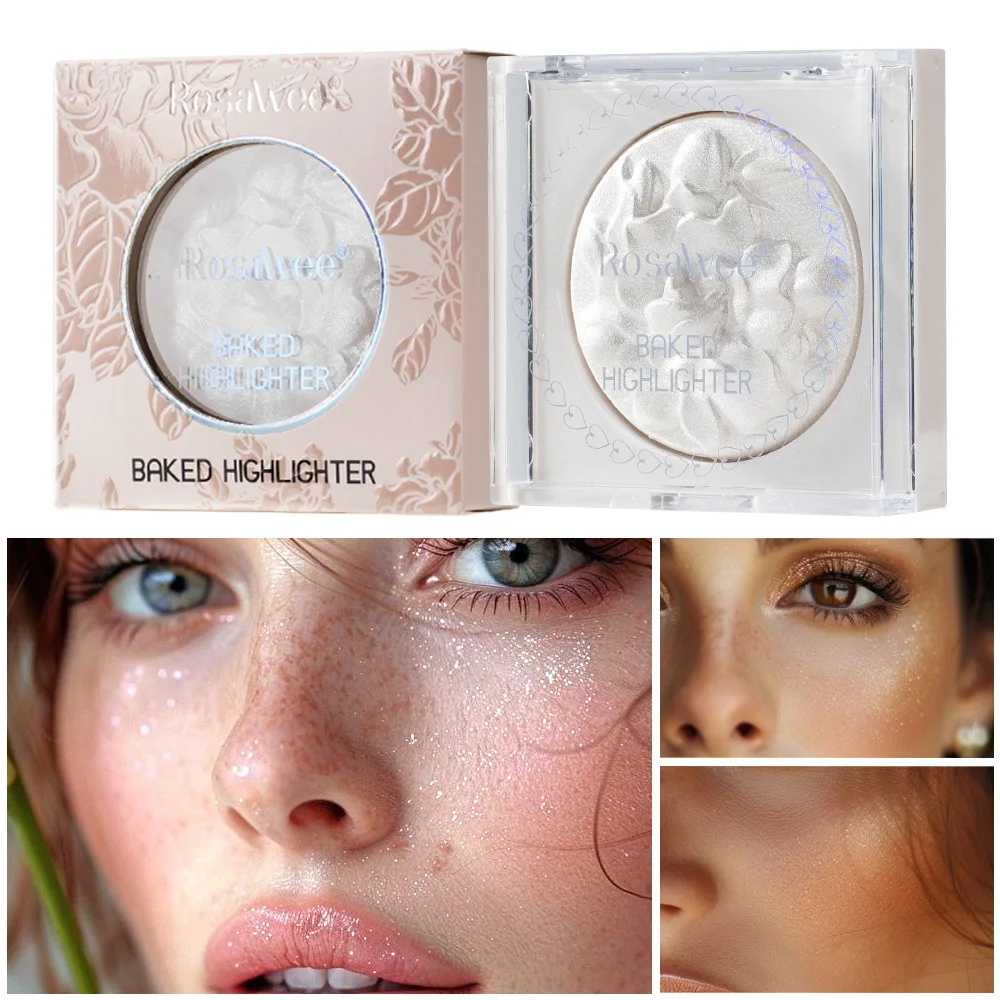 Mashed Potato Face Highlighter Palette Brightening Waterproof Monochrome Pearlescent Silver Highlight Makeup High Gloss Face