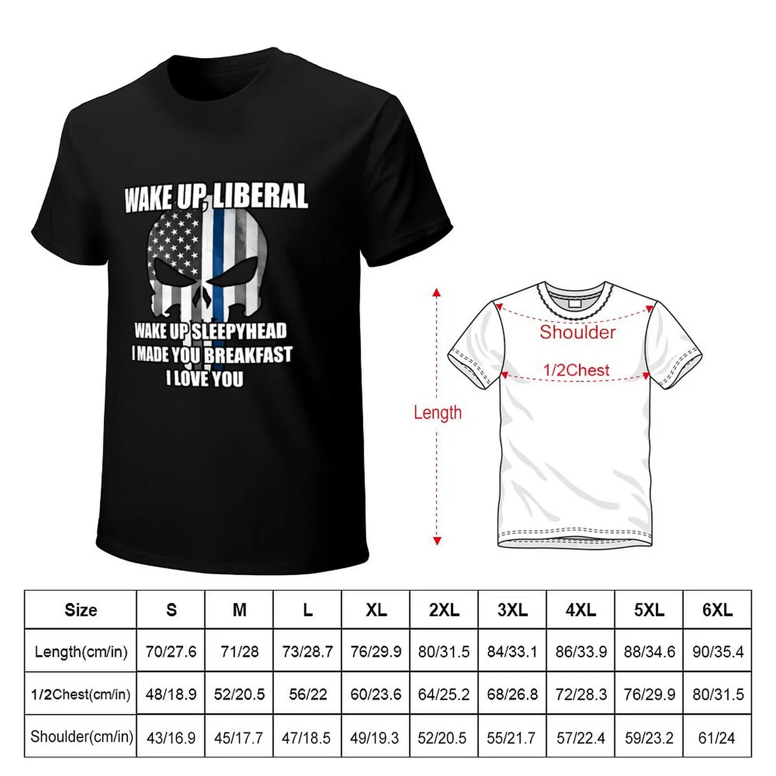 Wake Up Liberal Classic T-Shirt Daily Wear Plain Short Sleeve Shirt
