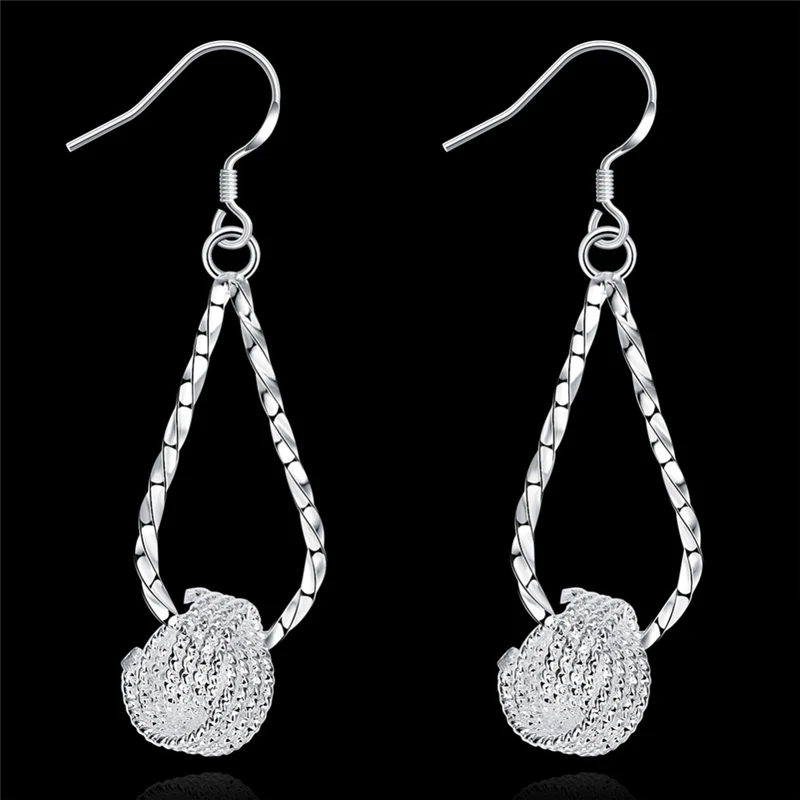 925 Sterling Silver Earrings Circular Interlocking Drop Earrings For Women Jewelry Fashion Party and Daily Wear