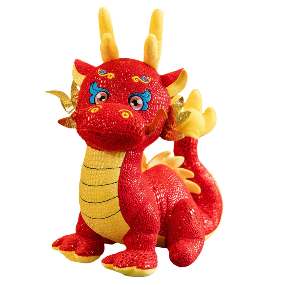 

Baby Year Dragon Mascot Child Plush Figure Toys Stuffed Animal Pp Cotton Kids New