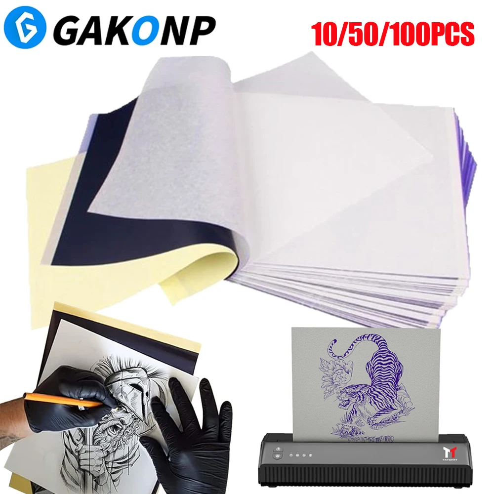 

100/50/10pcs Tattoo Transfer Papers A4 Size Tattoo Thermal Printer Copier Stencil Tracing Papers for Tattoo Transfer Machine