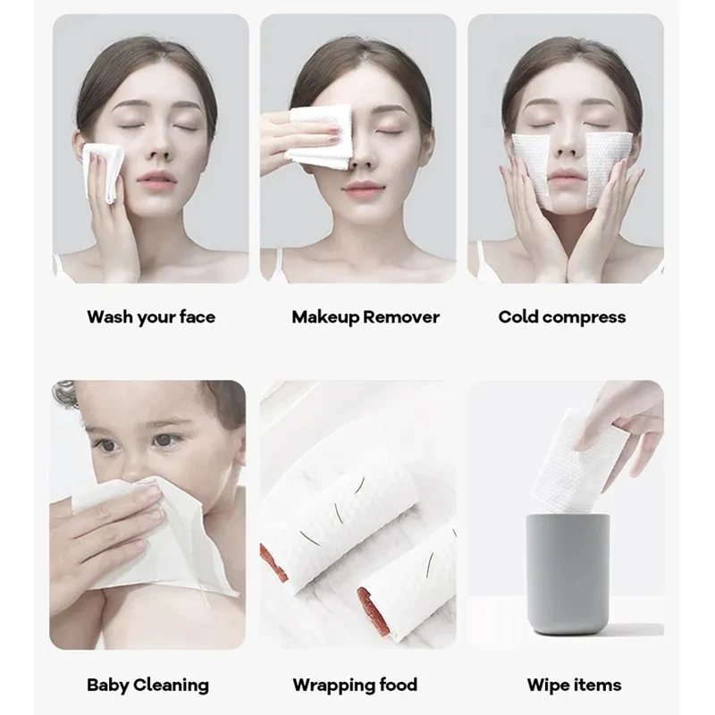 Pearl Pattern Disposable Thick Face Towel 100%Cotton Tissue Soft Facial Cleansing Reusable Wet And Dry Makeup Non Woven Towel