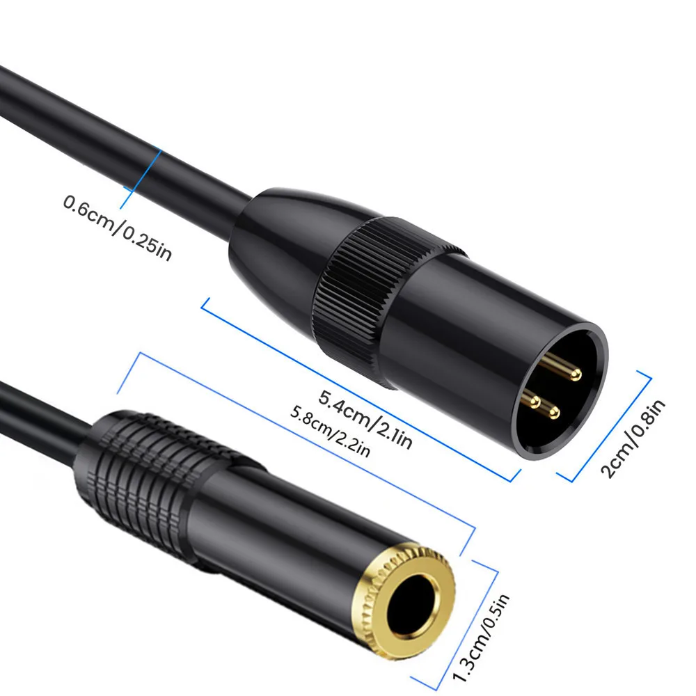 Dual XLR 3pin Male To Stereo 6.35mm Female Adapter Cable, Quarter-inch TRS To XLR 3-pin TO 6.5 Female Dual Channel