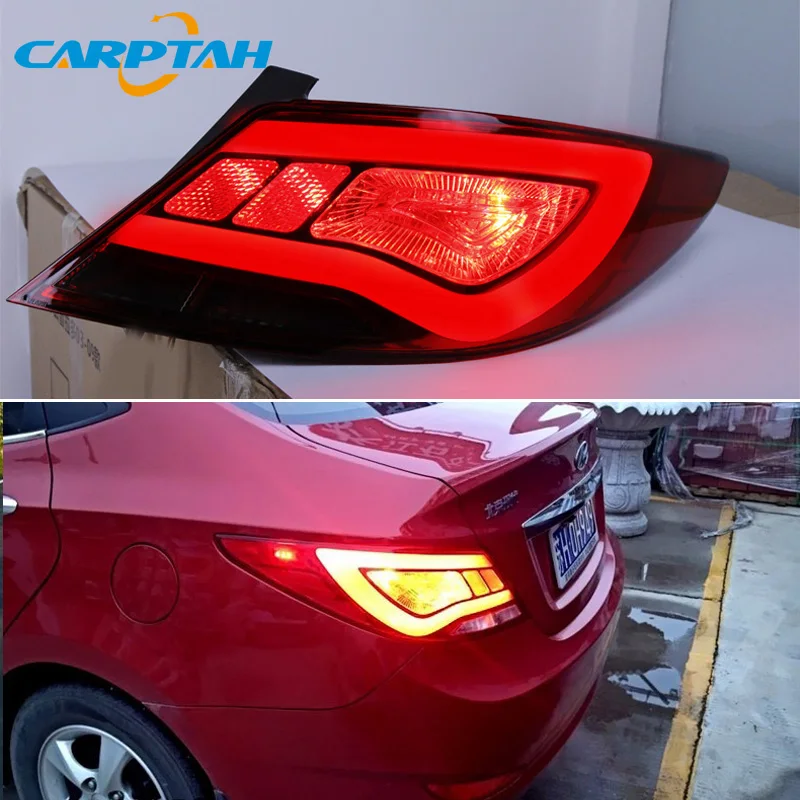 Car LED Taillight For Hyundai Solaris Accent 2012 - 2014 Rear Running Lamp Brake Reverse Turn Signal Waterproof Car Accessories