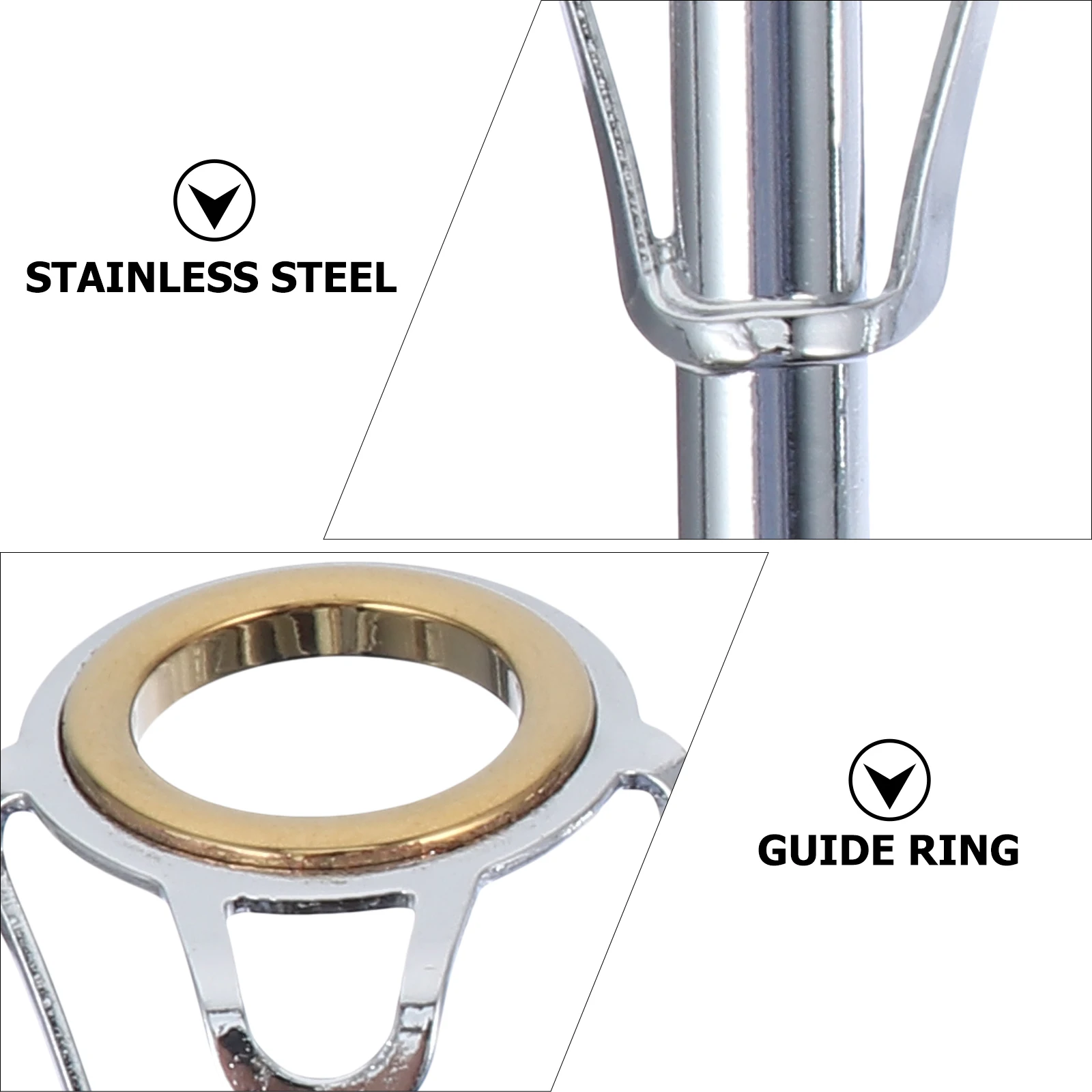

5pcs Fishing Rod Guide Ring Accessories Stainless Steel Wire Hole Tip Pole Repair Kit Reusable Durable Small Size