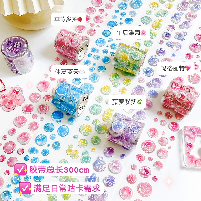 New Bubble and Paper Tape Laser Goo Card Sticker Dream Bubble Hand Account Material Sticker Decorative Sticker Stationery