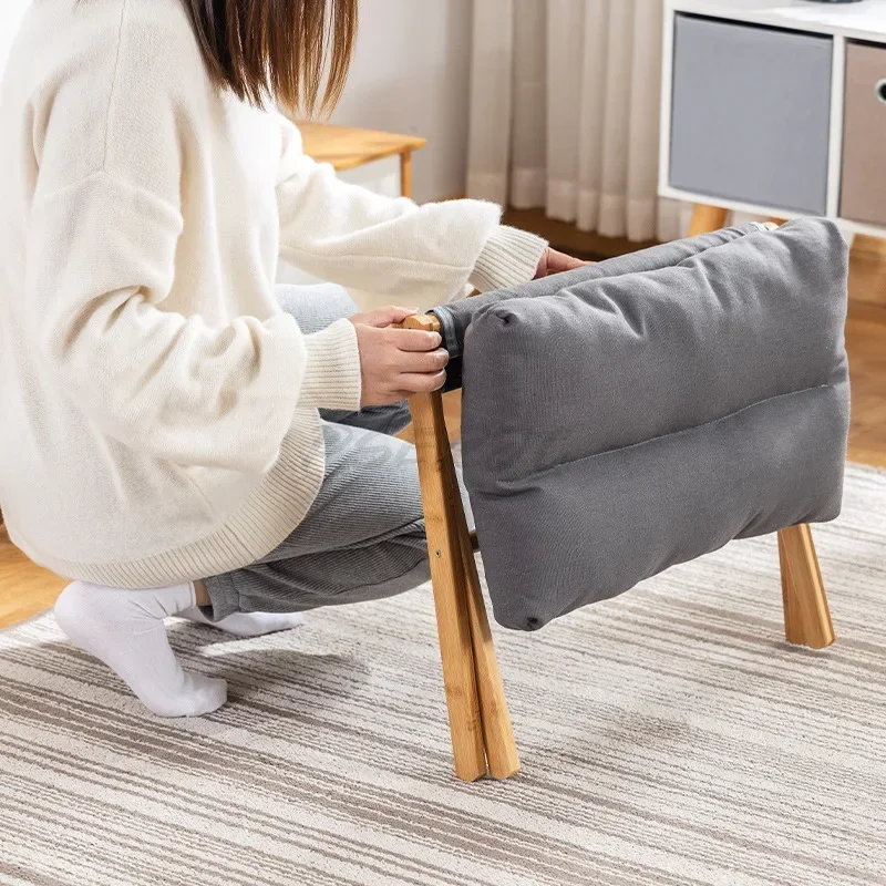 Household Portable Minimalist Living Room Office Desk Cushion Footstool X-shaped Folding Stool