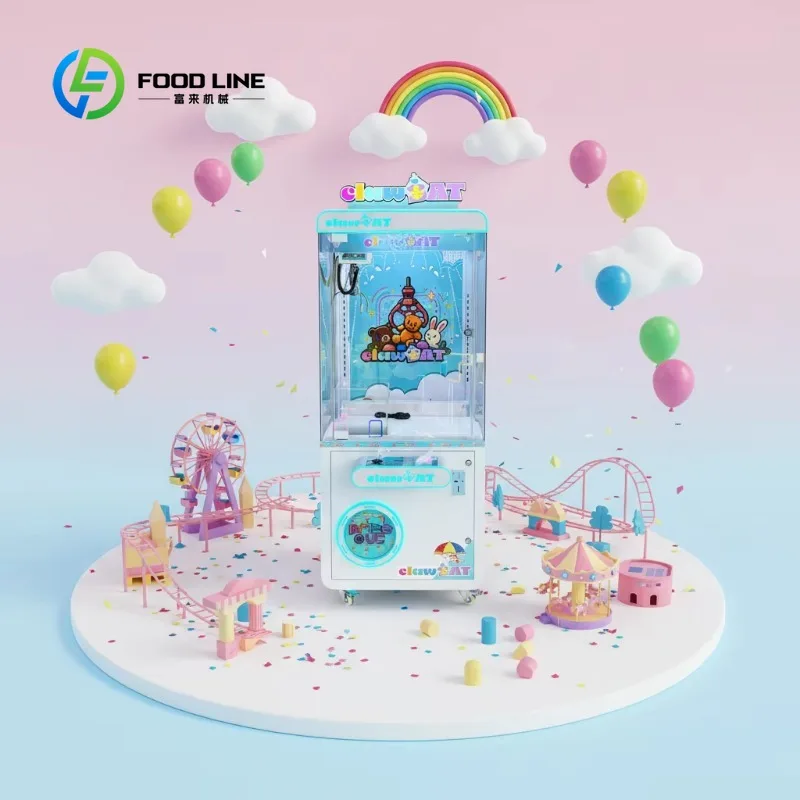 8pcs customized single‑unit crane machine toy catcher factory direct configurable lighting for small indoor amusement venue