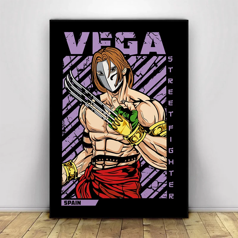 Abstract Video Game Street Fighter Characters Posters Classic Fighting Cool Canvas Painting Wall Art Picture for Club Home Decor