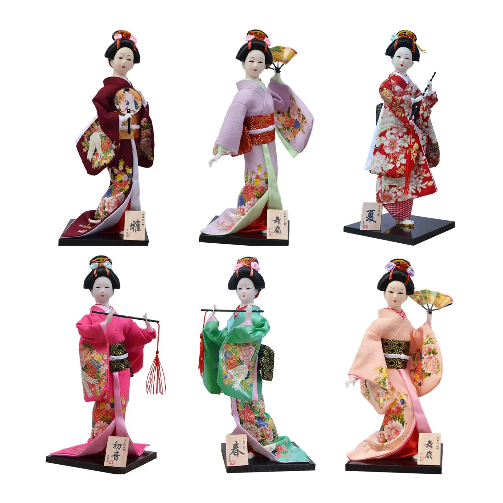 Traditional Statue Asian Kabuki Figurine Ornament 30cm Japanese Kimono Geisha Doll Figure Toy for Cabinet,Birthday,Home,Store