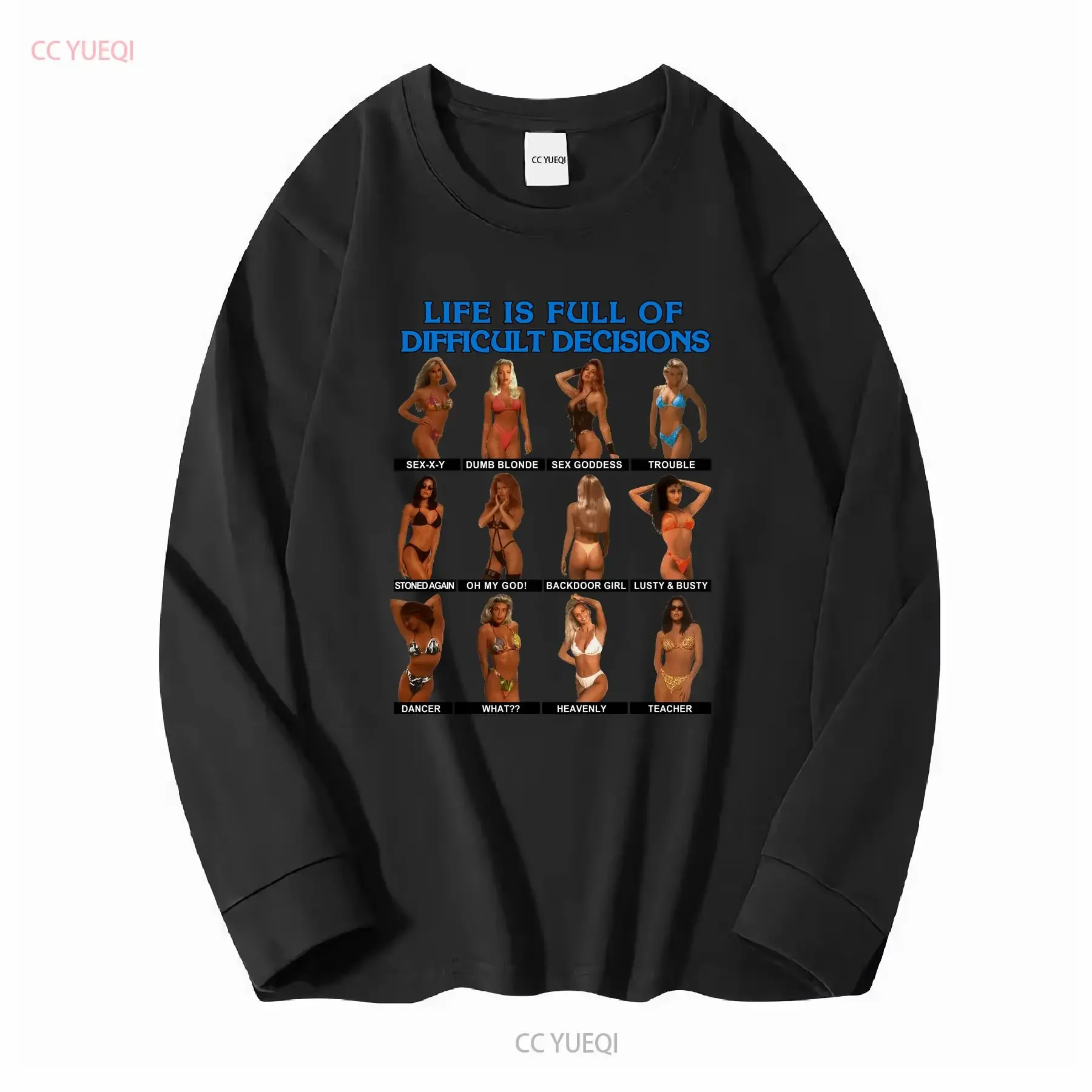 Life is Full of Difficult Decisions T Shirt long or short sleeves vintage Washed homme designer clothes fashion graphic