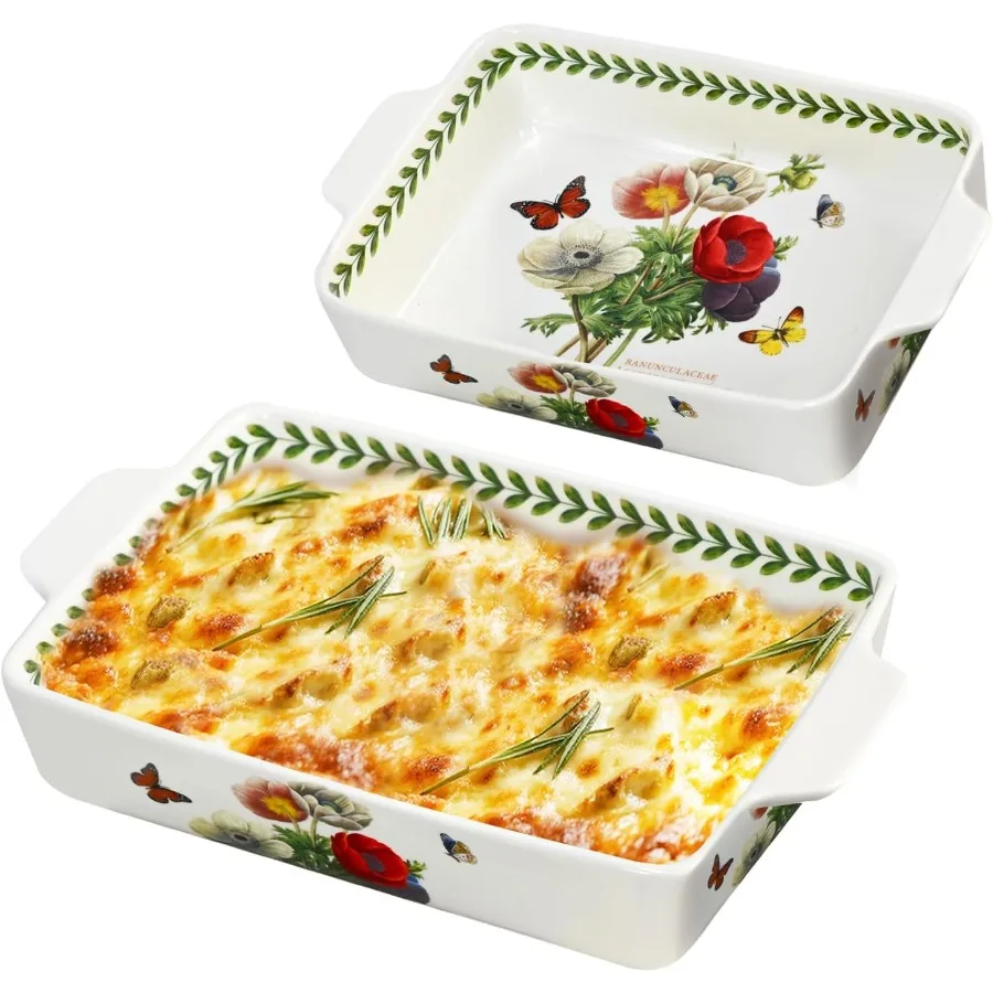 

Керамическая кастрюля для духовки Цветочные формы для выпечки для духовки Ласagna Pan Большая форма для выпечки с ручками Прочная и безопасная для духовки