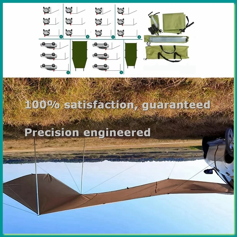 

Портативный автомобильный тент-навес для кемпинга, боковой тент на крышу автомобиля, защита от УФ-излучения, водонепроницаемый, солнцезащитный, дождевой навес-парасоль, серый-ABLA
