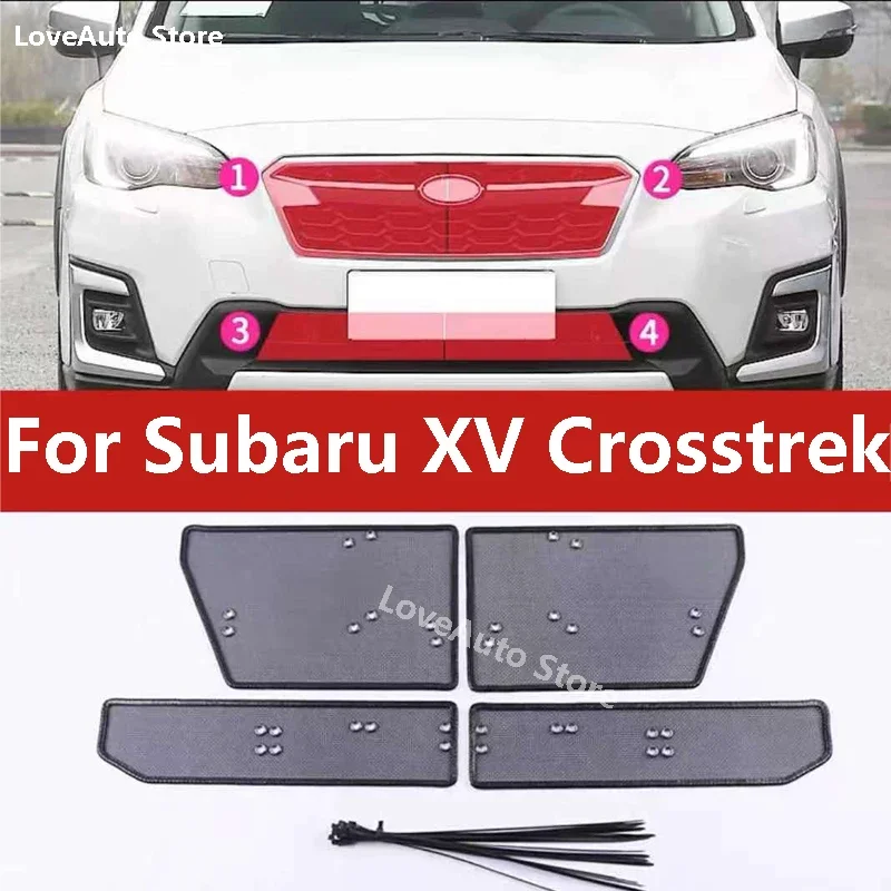 For Subaru XV Crosstrek Car Font Insect Screening Mesh Golden Steel Front Grille Insert Net Golden Steel 2017-2021